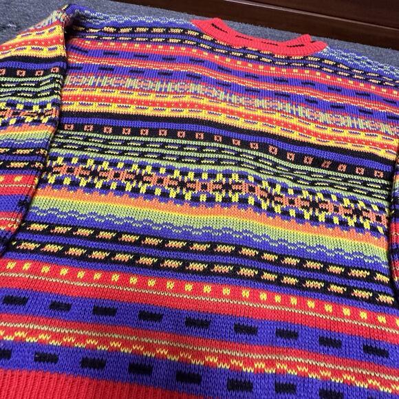 Vtg 80s 90s One Step Up Dopamine Cardigan Oversized Knit Sweater Sz S Unisex EUC - Picture 7 of 15